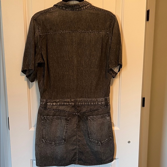 Rag & Bone Charcoal Denim Shirt Dress - Picture 5 of 9
